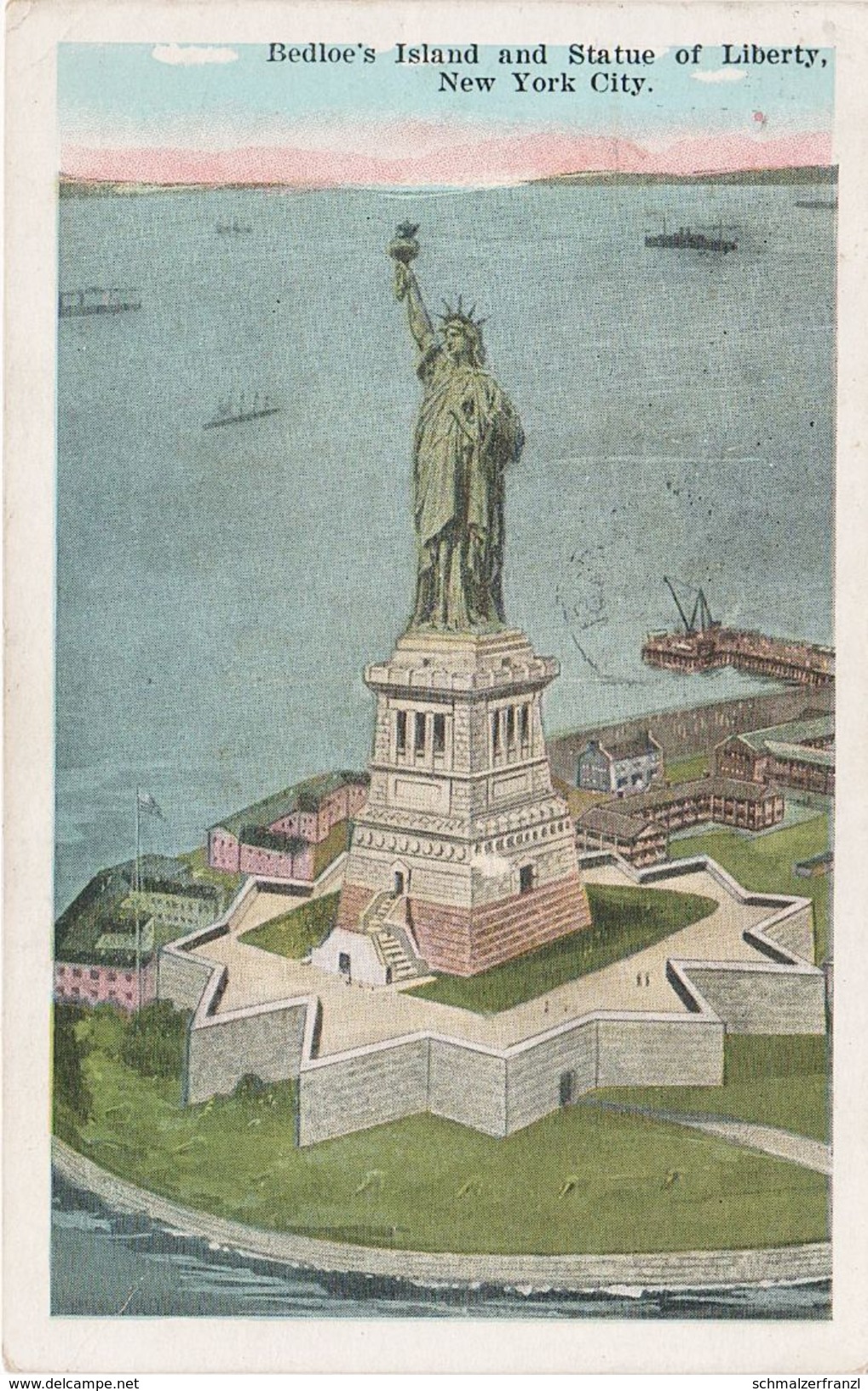 AK New York City Bedloe 's Island And Statue Of Liberty A Ellis Governors Manhattan Jersey Red Hook NY United States USA - Statua Della Libertà