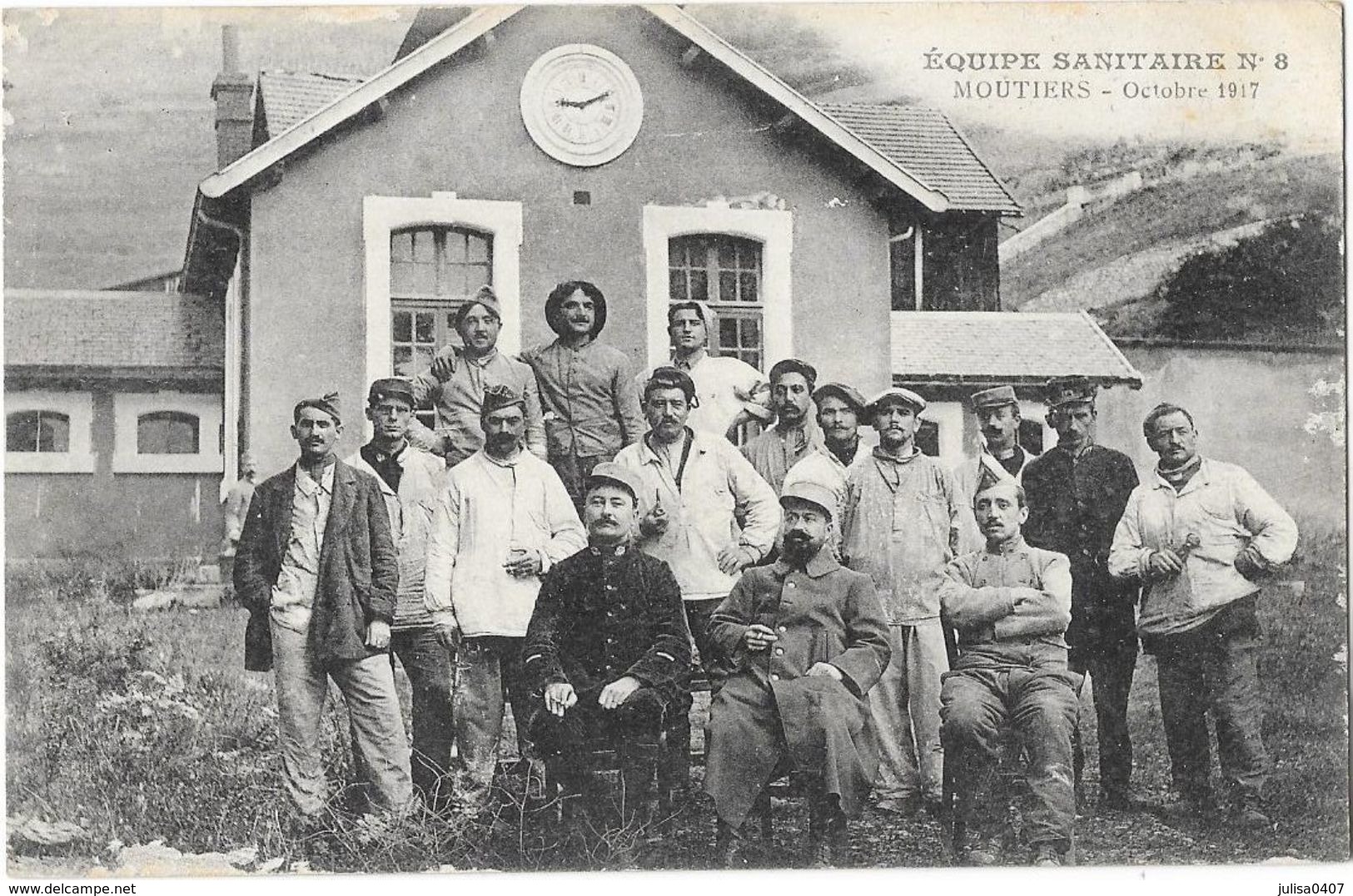 MOUTIERS (73) Guerre 1914-18 équipe Sanitaire N°8 Octobre 1917 - Moutiers