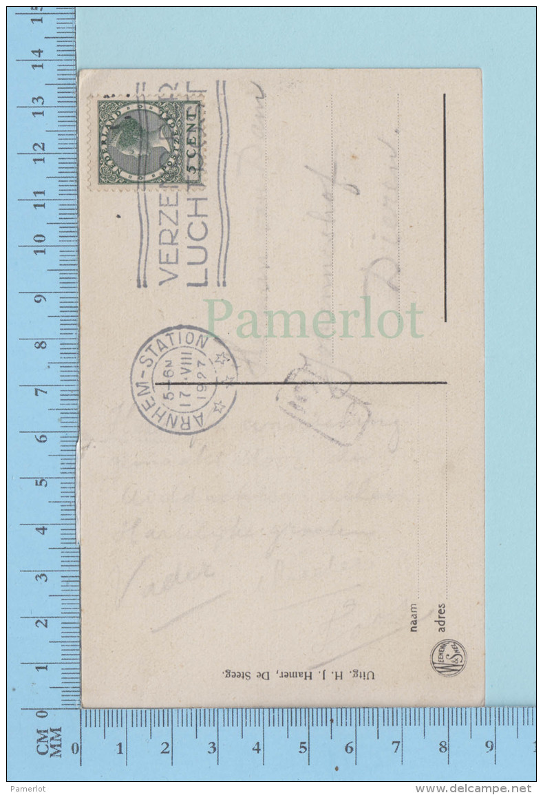 Pays-Bas - Middachter Allée, Cover Cachet Arnhem Station 1927 On Nederland Stamp , " Verzend Per Luchtpost" - Autres & Non Classés