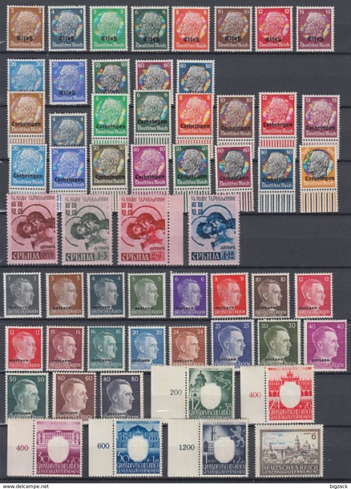 Dt. Besetzung 2.Wk Lot 58 Marken Postfrisch Ansehen !!!!!!!!!!! - Vrac (max 999 Timbres)