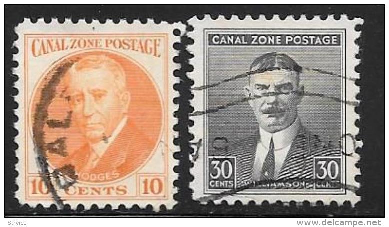 Canal Zone,  Scott #108, 113 Used Hodges, Williamson, 1932,1940 - Canal Zone