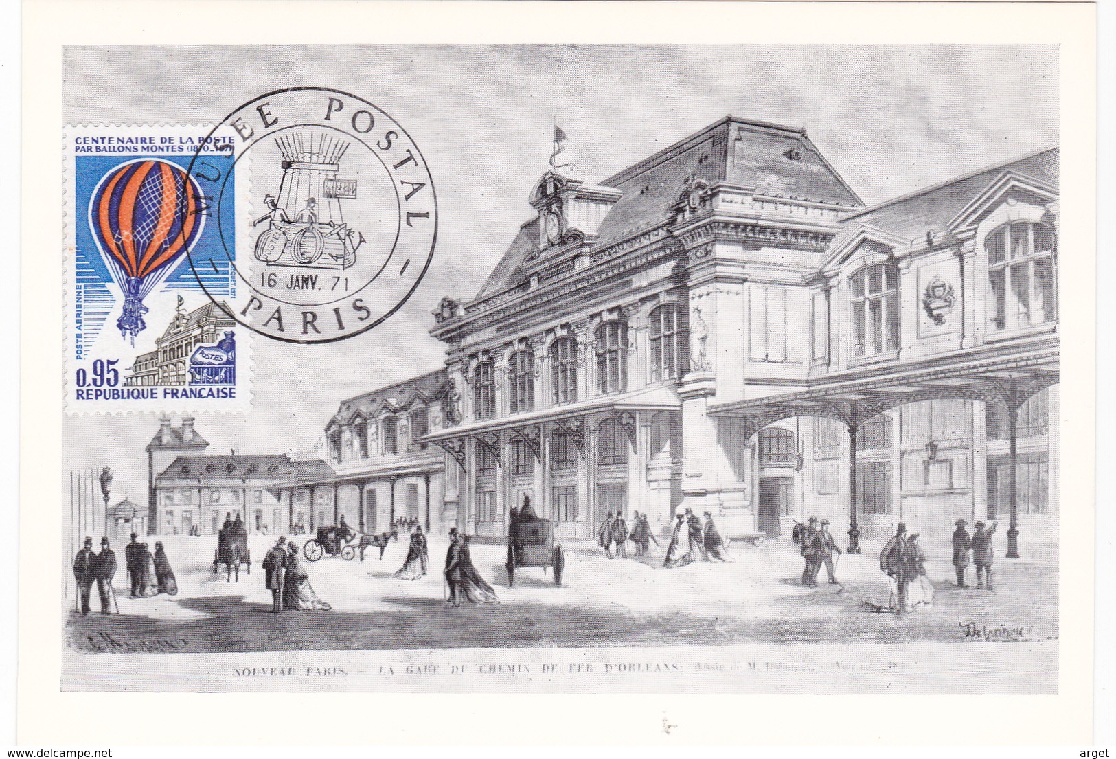 Carte-Maximum FRANCE N° Yvert PA45 (GARE D'ORLEANS) Obl Sp Ill 1er Jour Musée Postal (Ed PAC) - 1970-1979