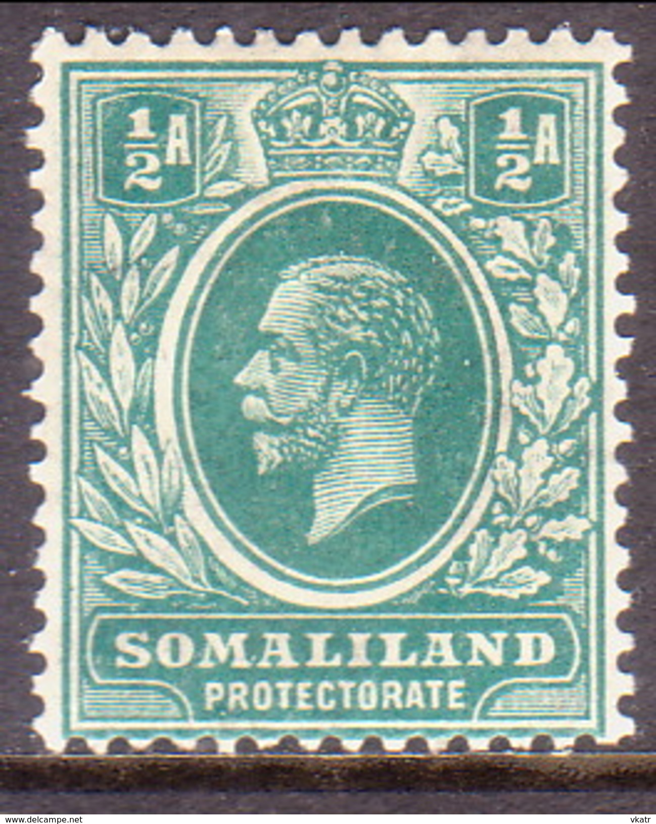 Somaliland Protectorate 1921 SG #73 ½a MLH Wmk Mult.Script CA - Somaliland (Protectorate ...-1959)