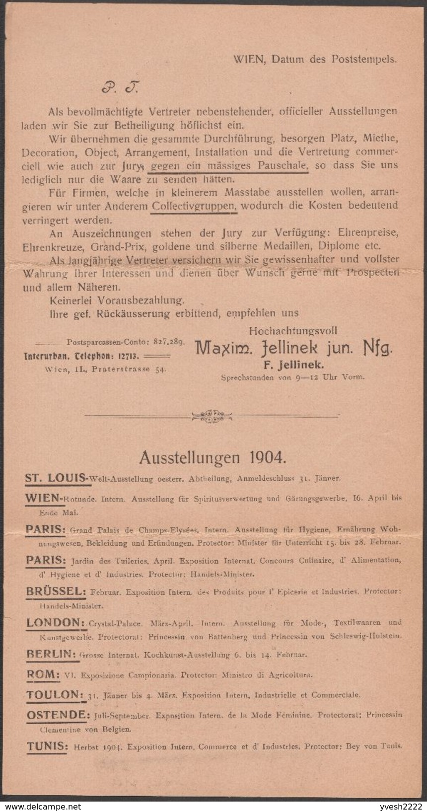 Autriche 1904. Entier Postal Publicitaire. Expo De Saint Louis 1904, Grand Bi (vélo), Griffon, Verre, Fry And Sons Cacao - Autres & Non Classés