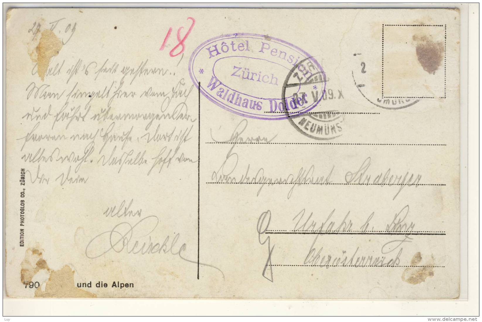 ZÜRICH UND DIE ALPEN PANORAMA 1909 - Zürich