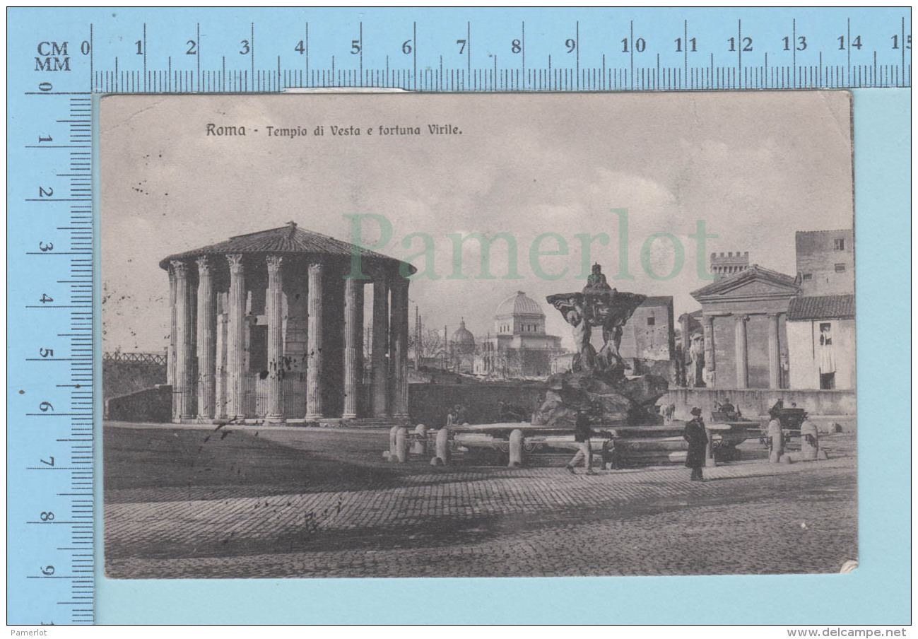 Italia Roma - Tempio Di Vesta E Fortuna Virile, Animated, Cover Roma 1907, -&gt; Dresden - Autres & Non Classés