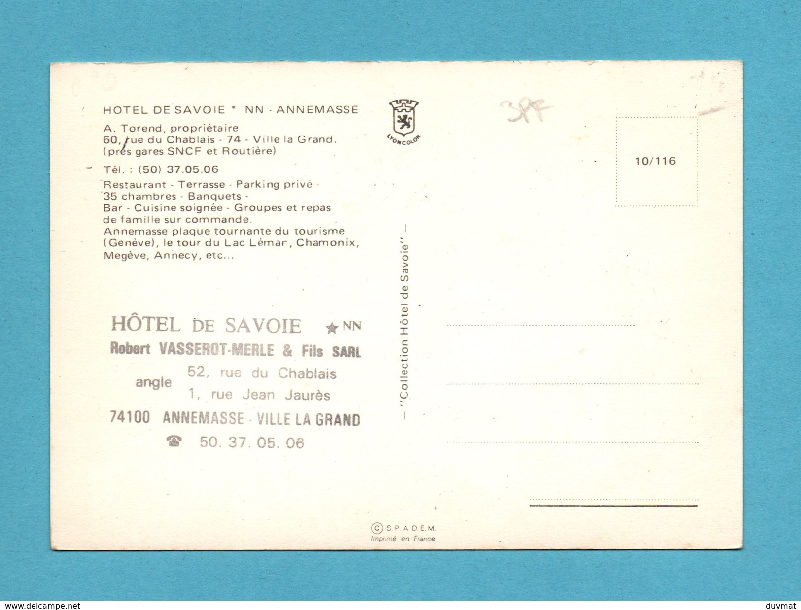 74 Haute Savoie Annemasse Ville La Grand Hotel De Savoie - Annemasse