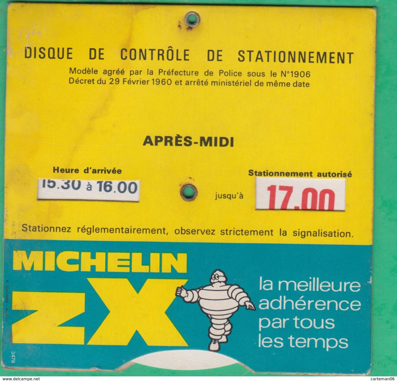 Disque De Contrôle De Stationnement - Michelin ZX - Werbung