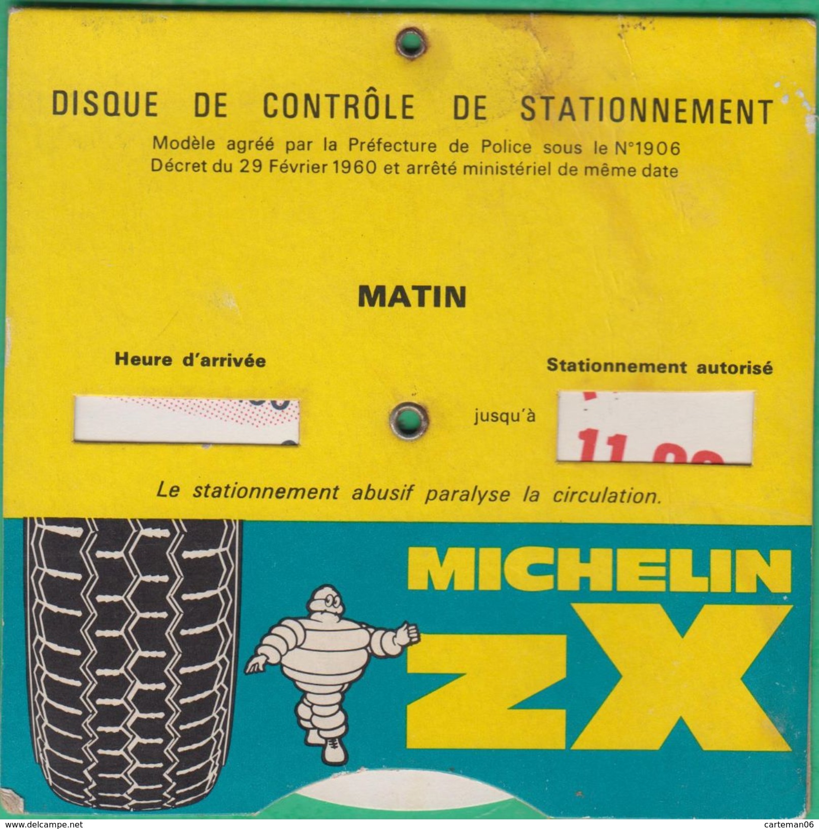 Disque De Contrôle De Stationnement - Michelin ZX - Advertising