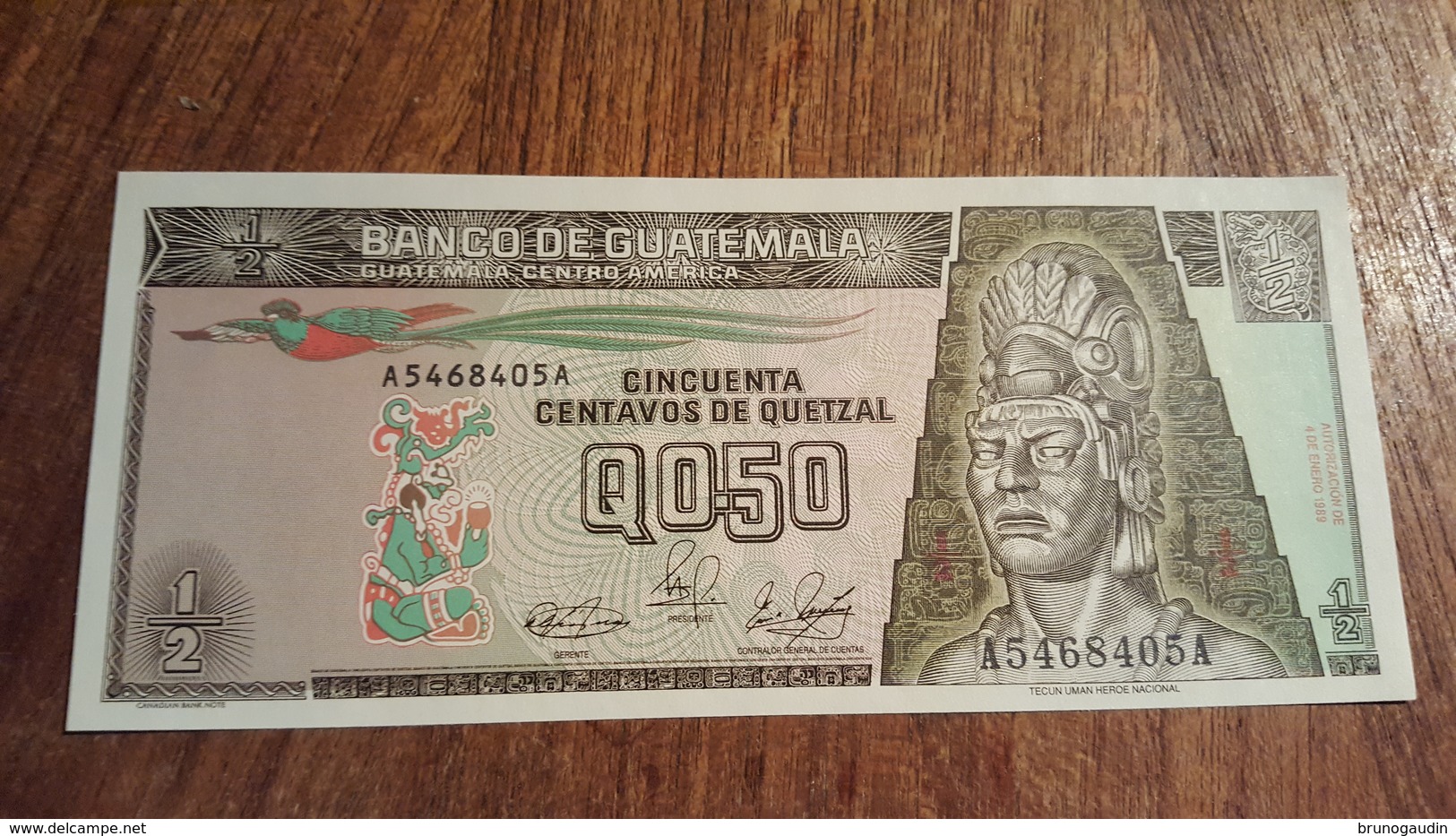 BILLET DU GUATEMALA 1989 50 CENTAVOS DE QUETZAL NEUF - Guatemala