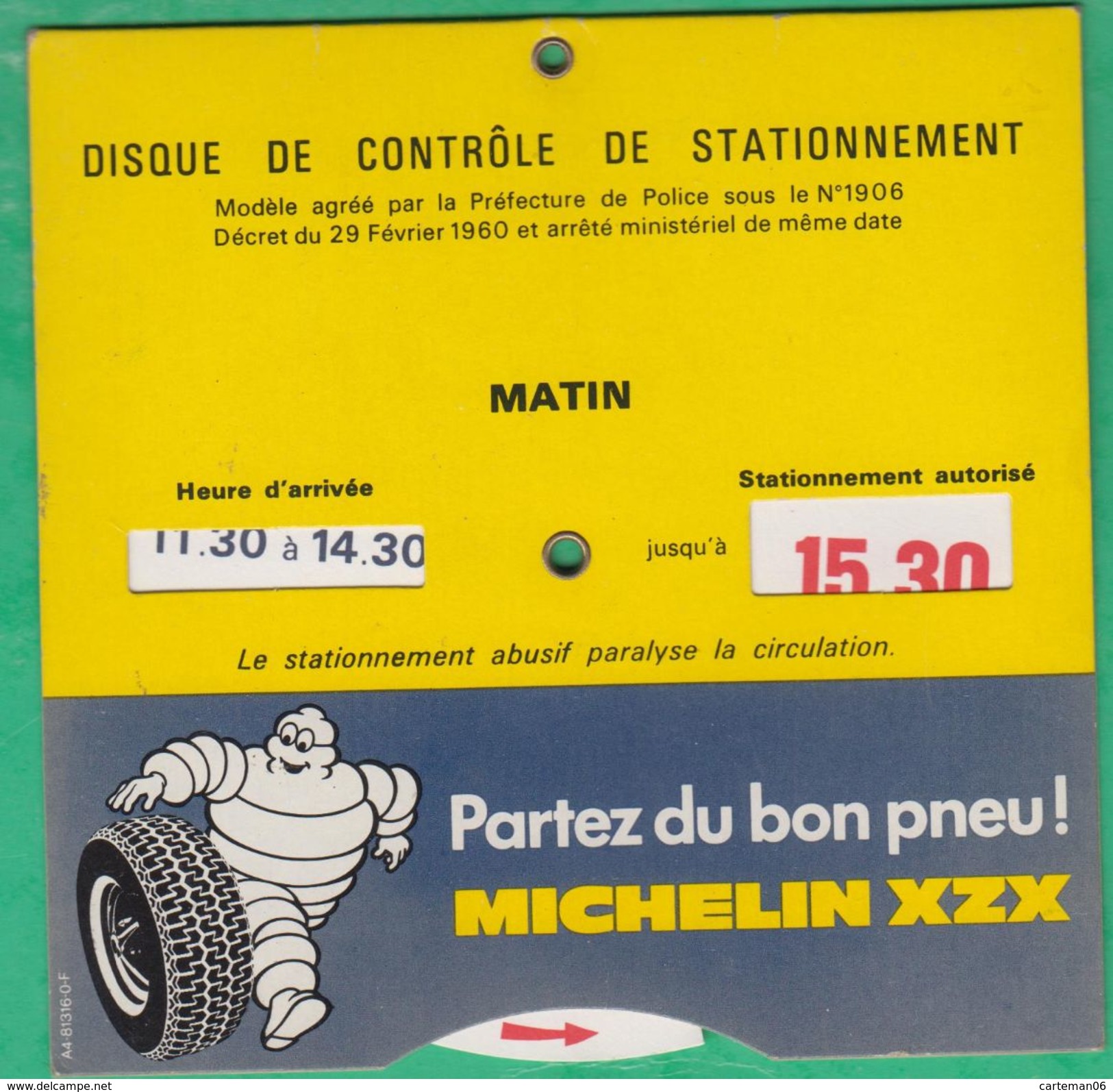 Disque De Contrôle De Stationnement - Michelin XZX - Other & Unclassified