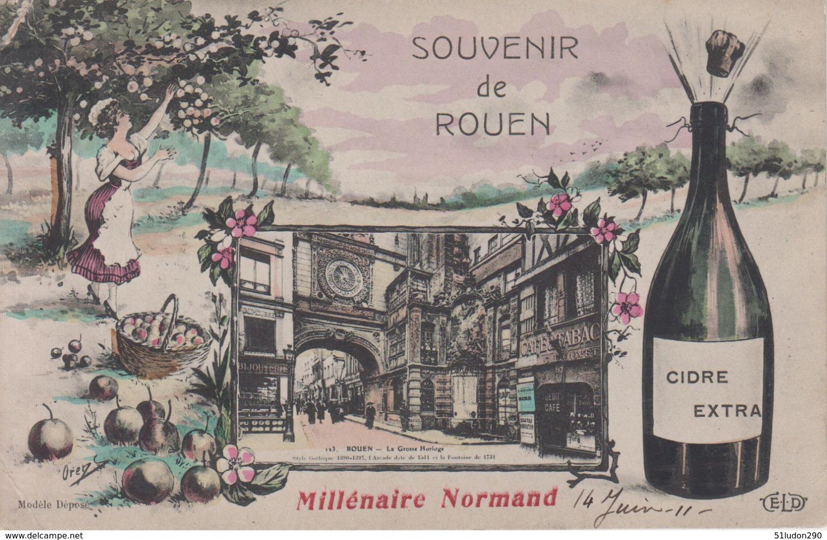 CPA Illustrateur Orens - Souvenir De Normandie - Millénaire Normand (cidre Extra) - Orens