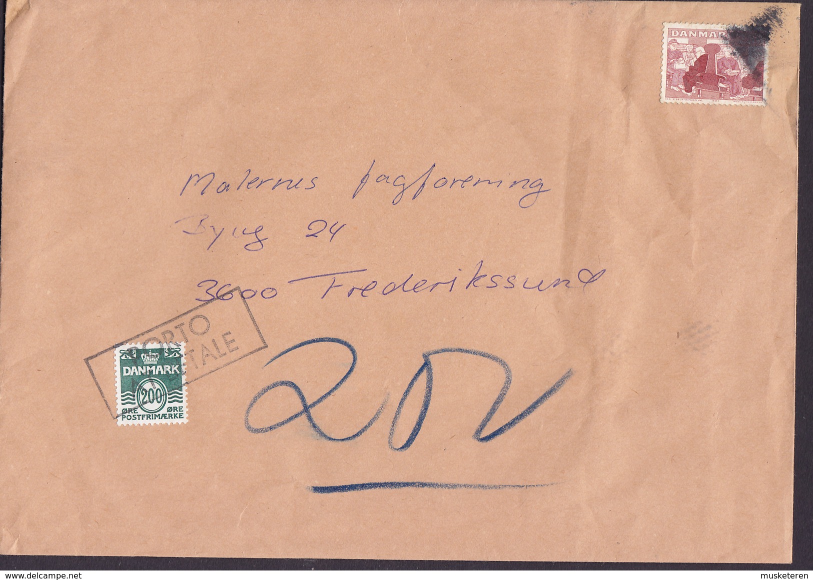 Denmark SKIBBY 1983 Cover Brief Boxed PORTO AT BETALE Cds. TAXE Postage Due - Briefe U. Dokumente