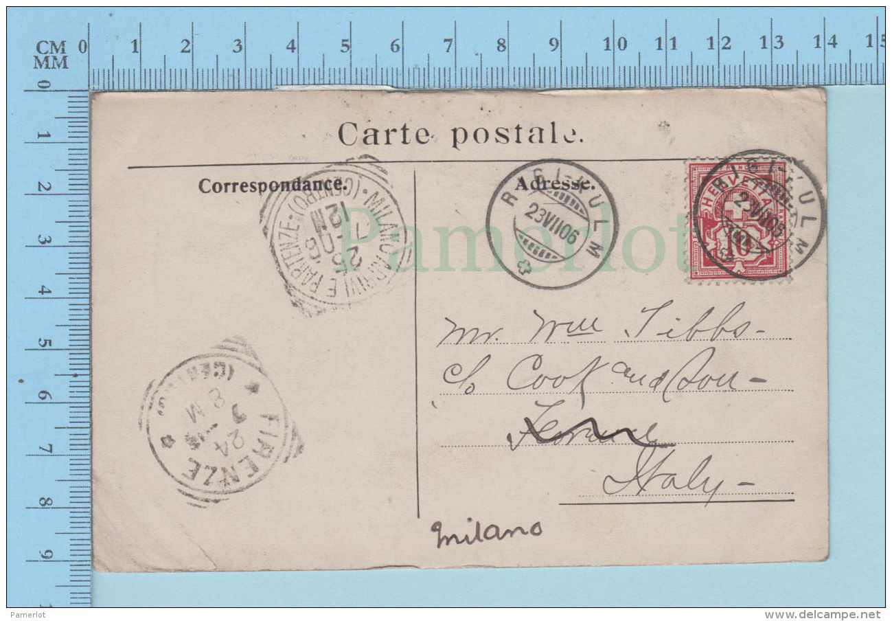 Zurich Suisse - Rigi-Kulm, Animated Men Women, Cover Rigi Kulm 1906 Milano Postmark Square Cirle, Helvestia Stamp - Lettres & Documents