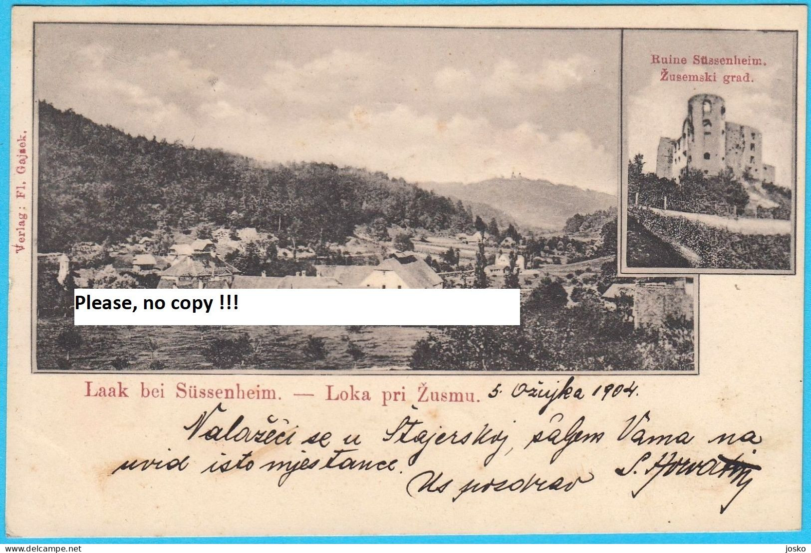 LOKA PRI ŽUSMU Near Šentjur (Slovenia) * Travelled 1904. To Križevac (Križevci ?) - Slowenien
