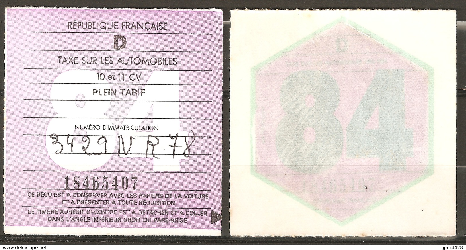 FRANCE Vignettes Automobiles Lot 5 Différentes, Reçu Et Timbre Adhésif Fiscal, 9 Timbres  Voir Scan, Petit Prix Départ - Lots & Kiloware (mixtures) - Max. 999 Stamps