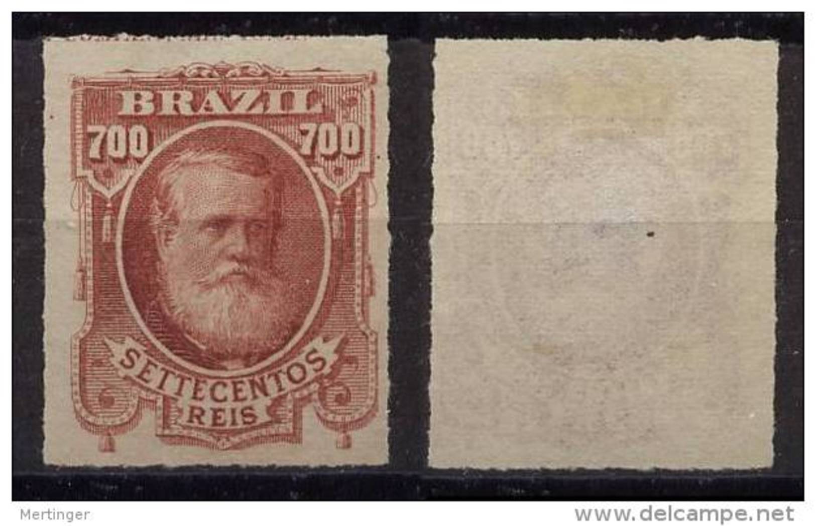 Brazil Brasilien Mi# 46 (*) LEGENDA 700R Dom Pedro - Unused Stamps