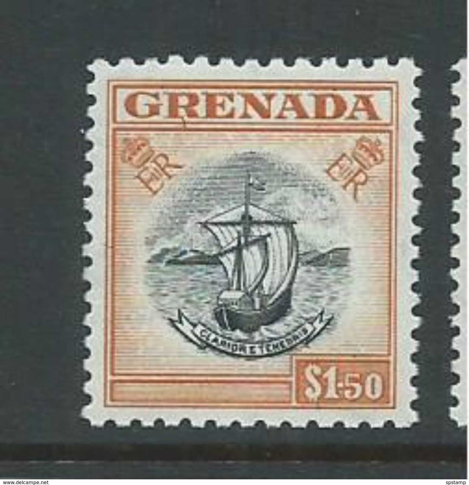 Grenada 1953 QEII Definitives $1.50 Boat Seal Of Colony Single MNH - Grenada (...-1974)