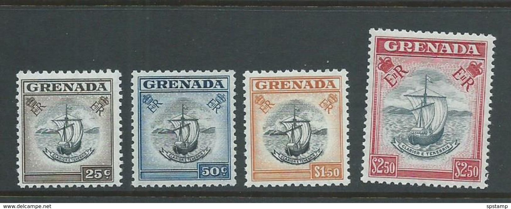 Grenada 1953 QEII Definitives 25c -> $2.50 Boat Seal Of Colony Singles (4) MNH - Grenada (...-1974)