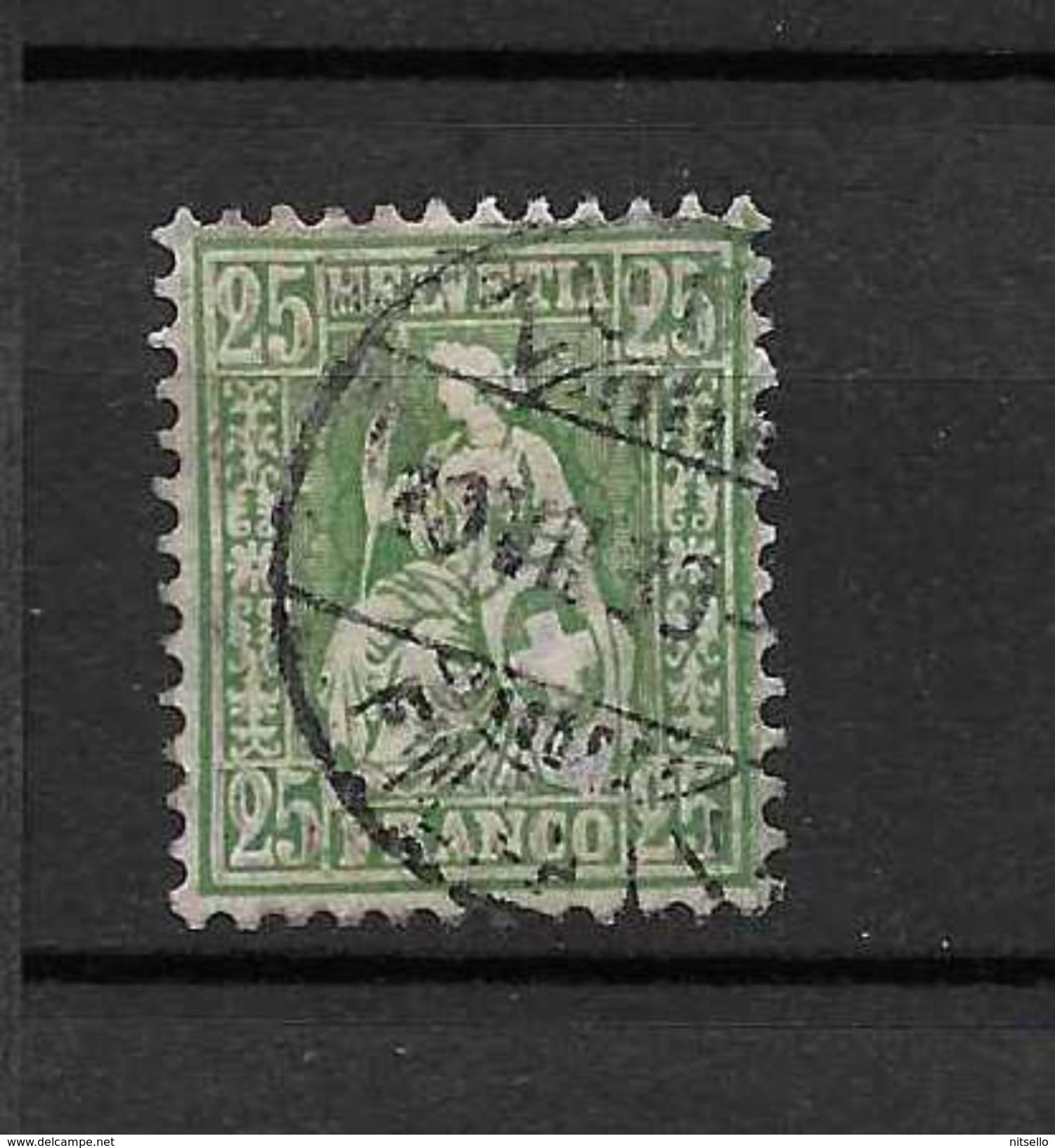 LOTE 1377  /// (C010)  SUIZA 1867   YVERT Nº: 45 - Gebraucht