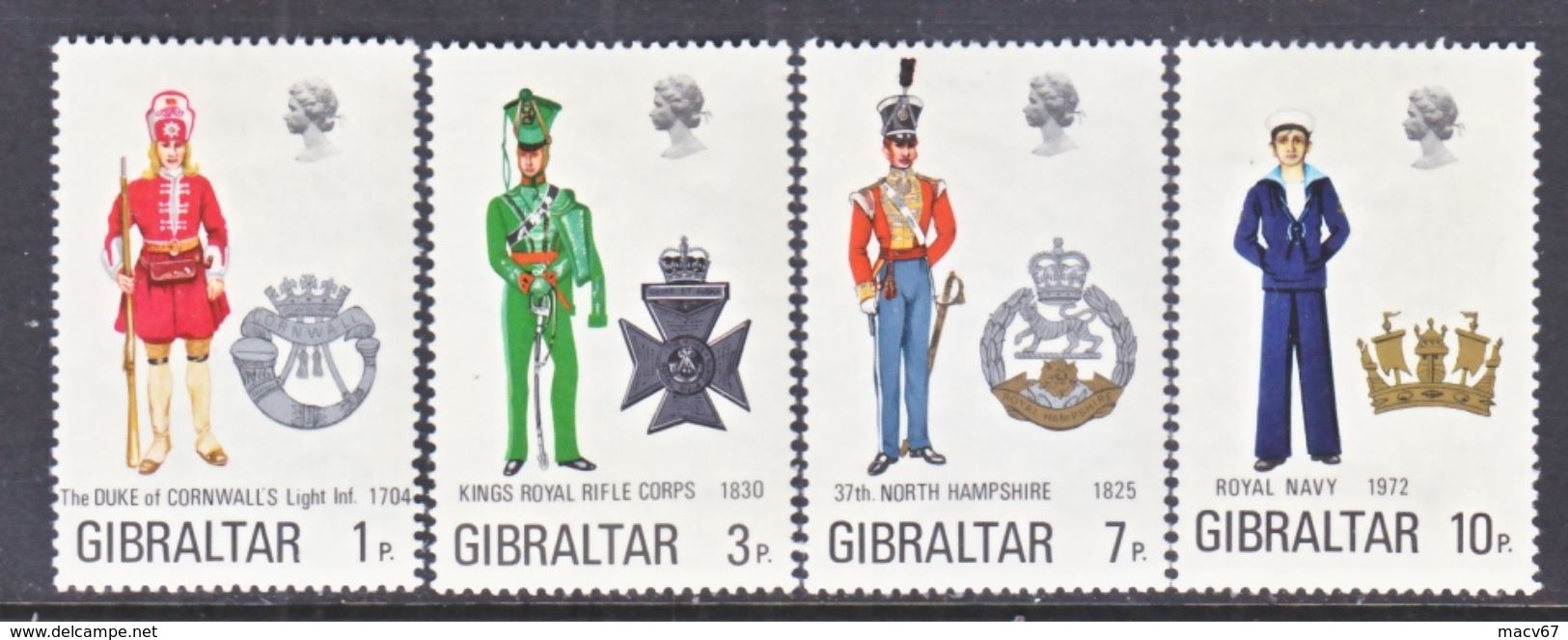 Gibraltar 286-9   *   MILITARY UNIFORMS - Gibraltar