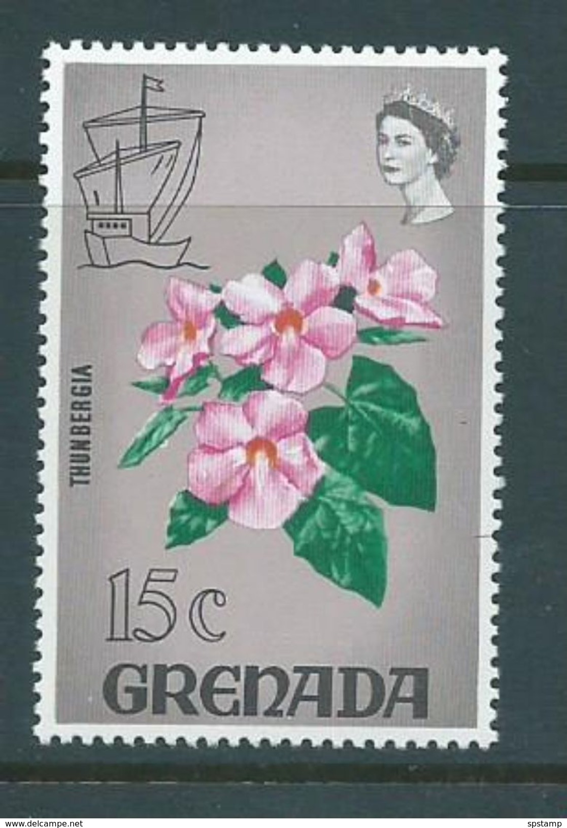 Grenada 1968 Flora & Fauna Definitives 15c Grey Flower Better Value MNH - Grenada (...-1974)