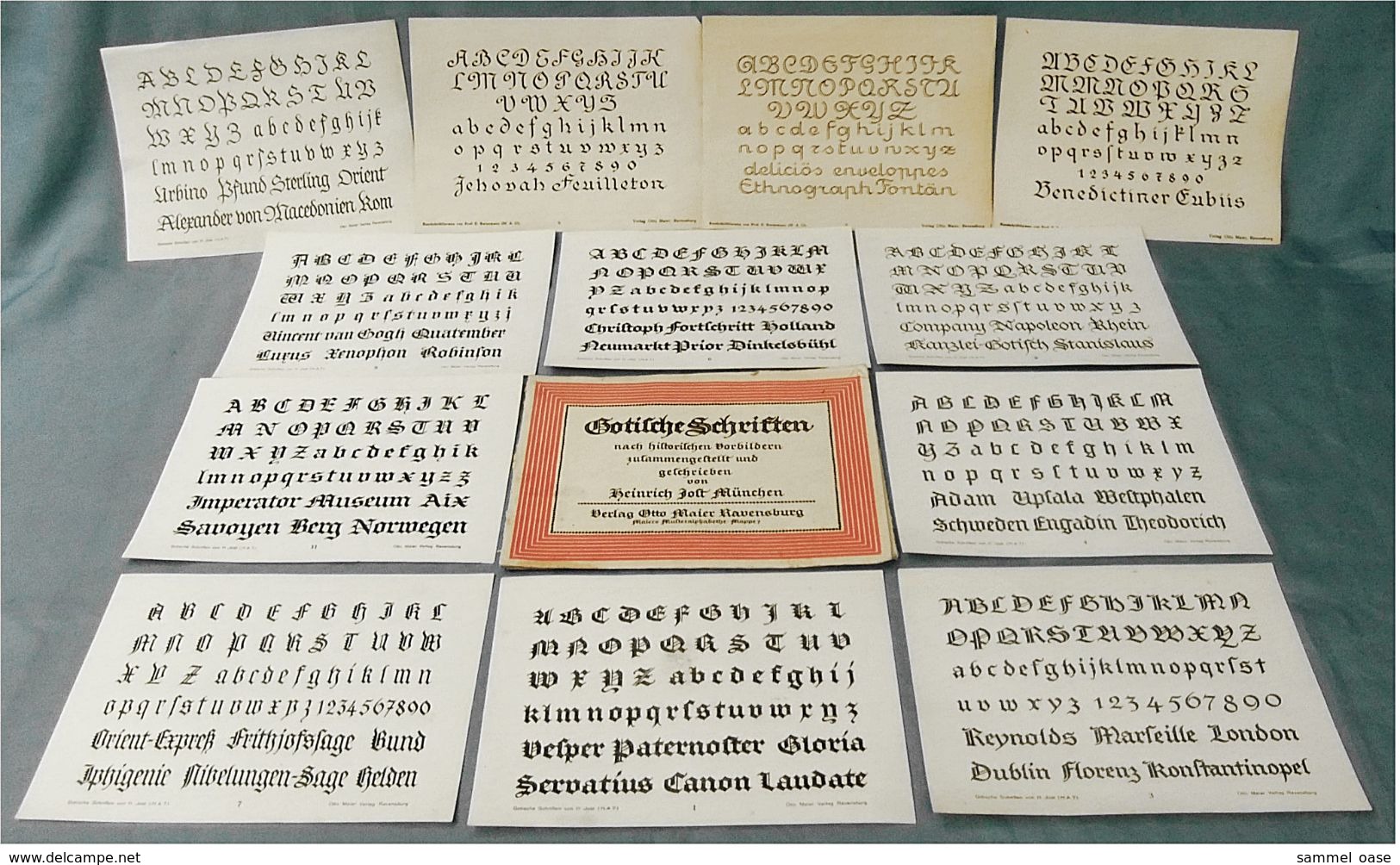 12 Bogen Gotische Schriften Nach Historischen Vorbildern - Von Heinrich Jost München  -  Ca. 24 X 18 Cm Größe - Sonstige & Ohne Zuordnung