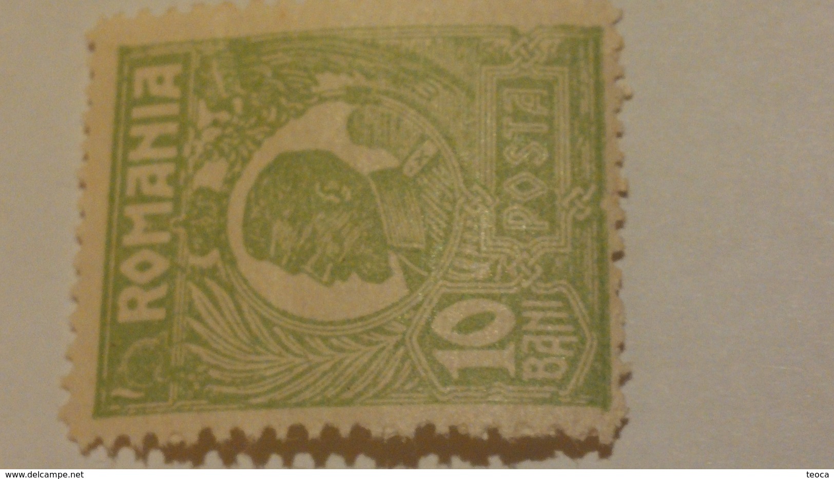 ERRORS KING FERDINAND ROMANIA 1920.VALUE 10 BANI GRREN. ERRORS BROKEN FRZME AT 10 BANI. AND NO HAVE LINES DOWN FRAME - Plaatfouten En Curiosa