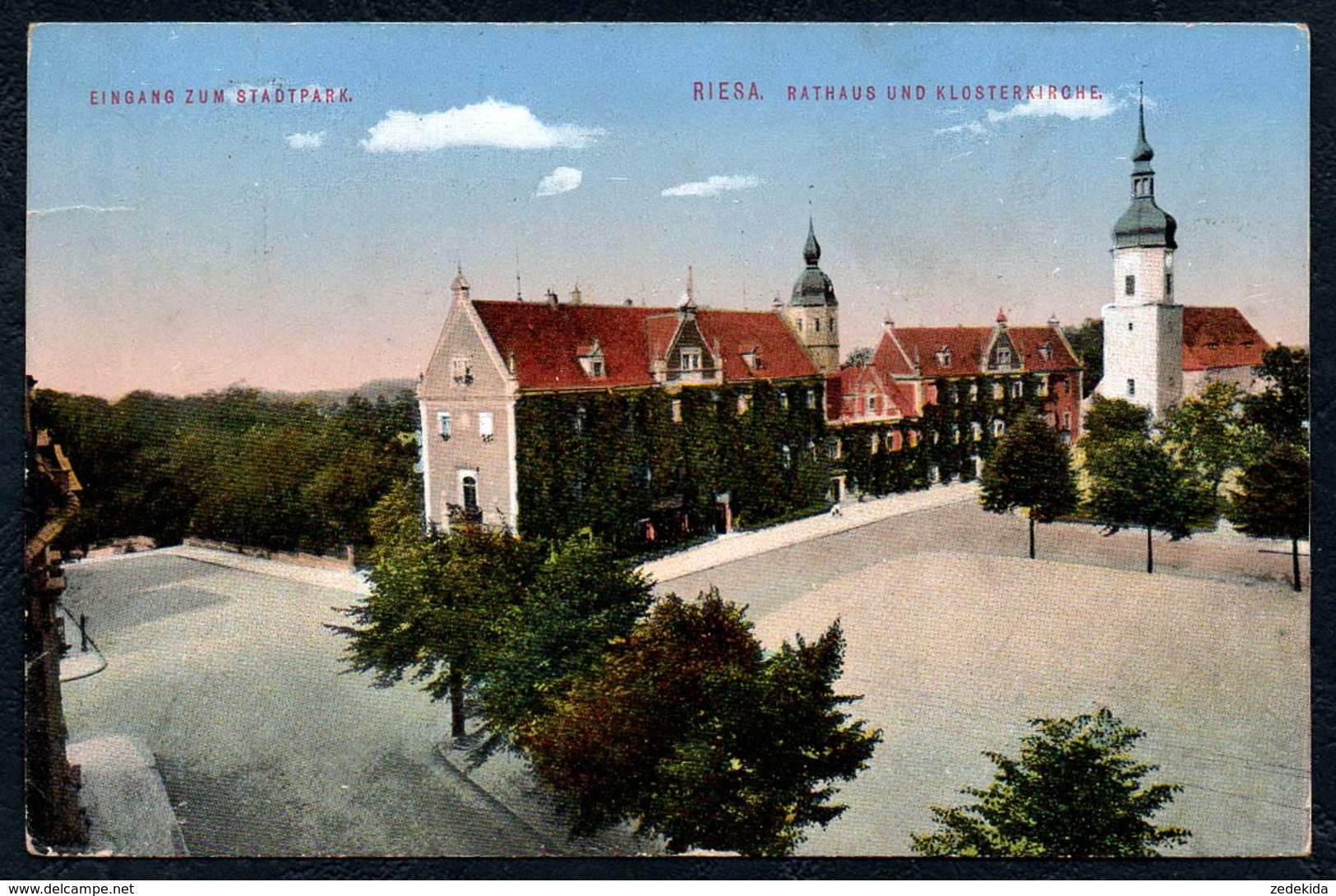 A9824 - Riesa - Rathaus Und Klosterkirche - Gel 1912 - Ottmar Zieher - Riesa