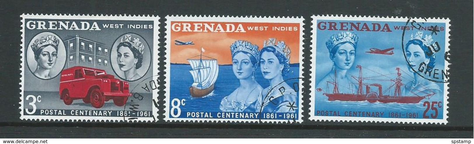 Grenada 1961 Stamp & Post Centenary Set Of 3 FU - Grenada (...-1974)