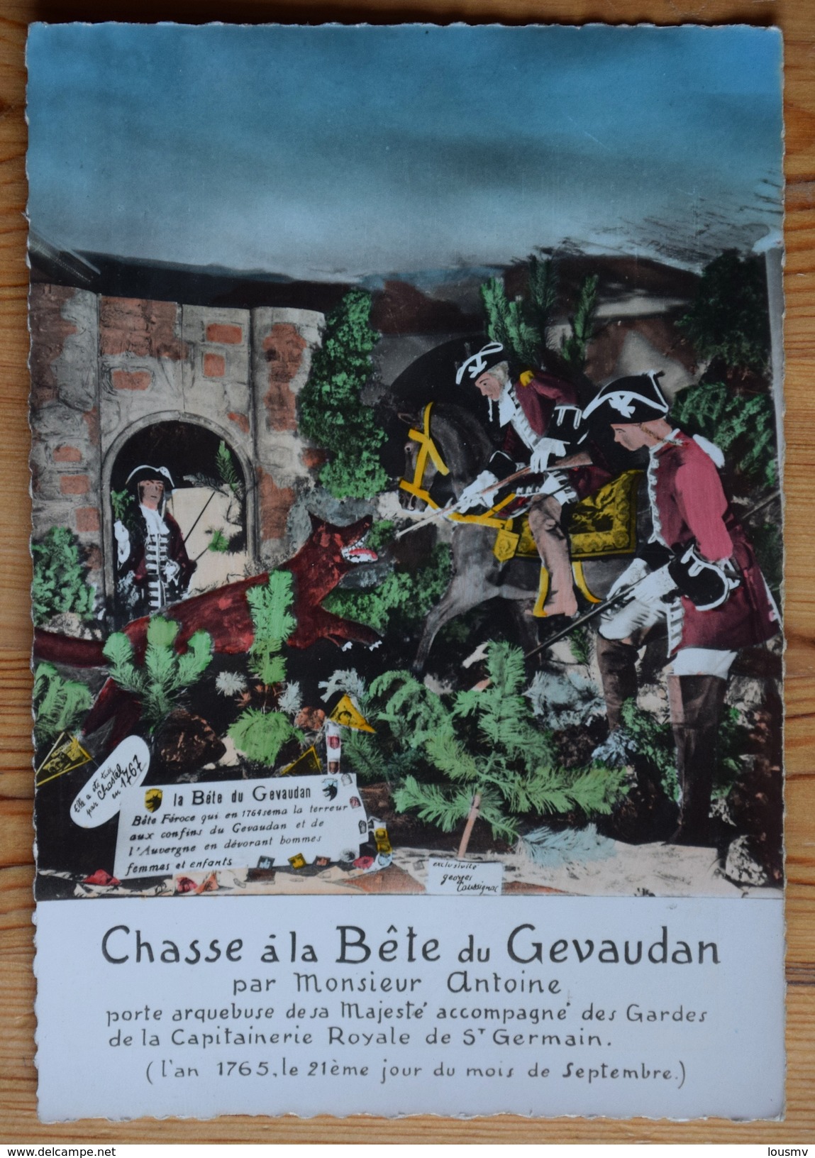 Chasse à La Bête Du Gévaudan Par Monsieur Antoine - CPSM GF Colorisée - (n°9535) - Autres & Non Classés