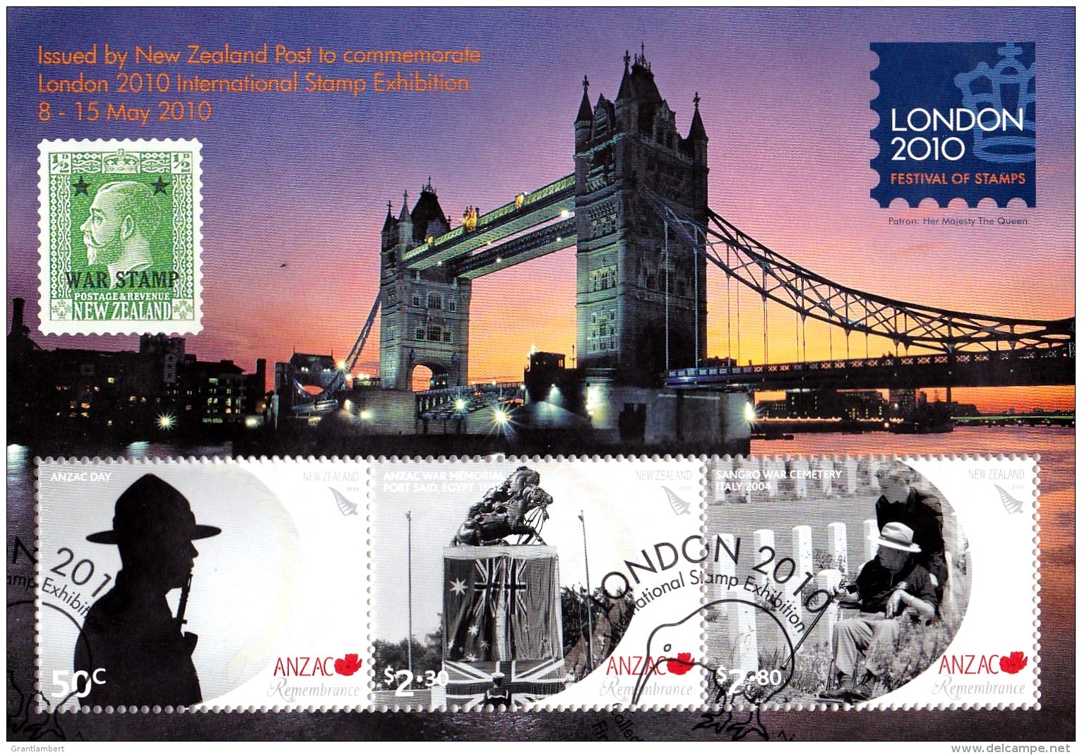 New Zealand 2010 London 2010 Festival Anzac Remembrance Minisheet Used - Used Stamps