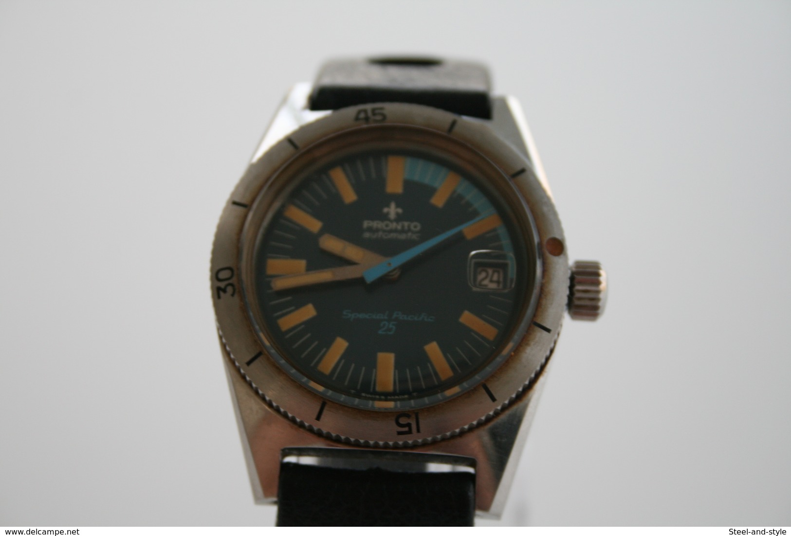 watches : PRONTO AUTOMATIC SPECIAL PACIFIC 25 WITH TROPIC SPORT - original with original BOX AND PAPERS - running -