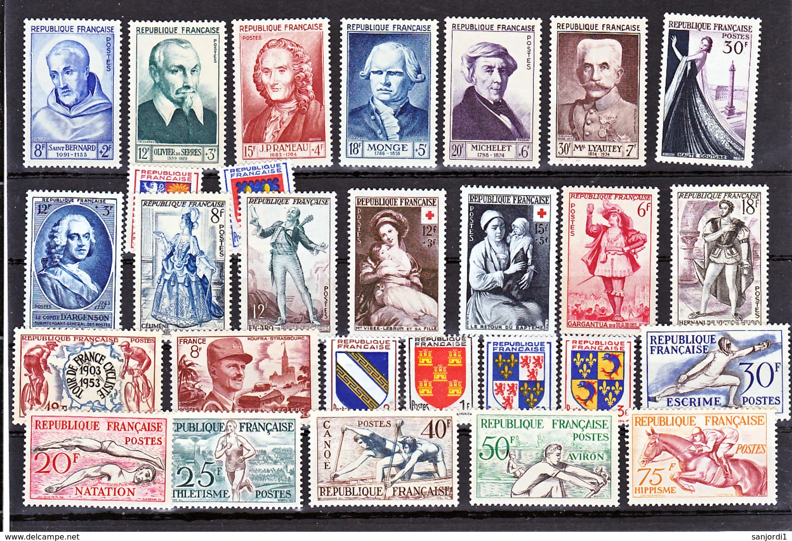 France 1953 940 967 Poste Neuf ** TB MNH SiN CHARNELa Cote 197 - 1950-1959