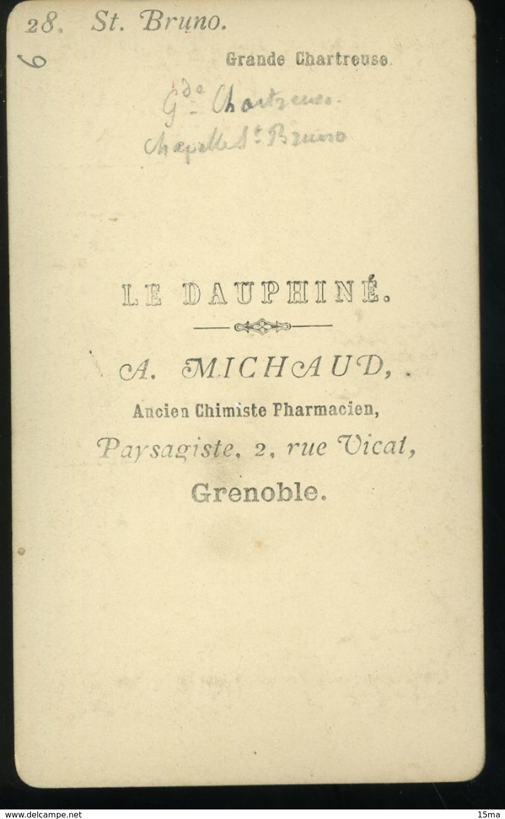 38 Isère Chapelle Saint Bruno Grande Chartreuse Le Dauphiné Michaud Grenoble Photographies Photo  XIXe Cdv 6x10cm - Lieux