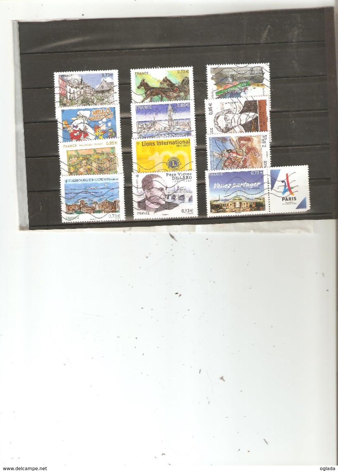 TIMBRES GOMMES 2017 LOT DE 12 TIMBRES RECENTS TOUS DIFFERENTS - Oblitérés