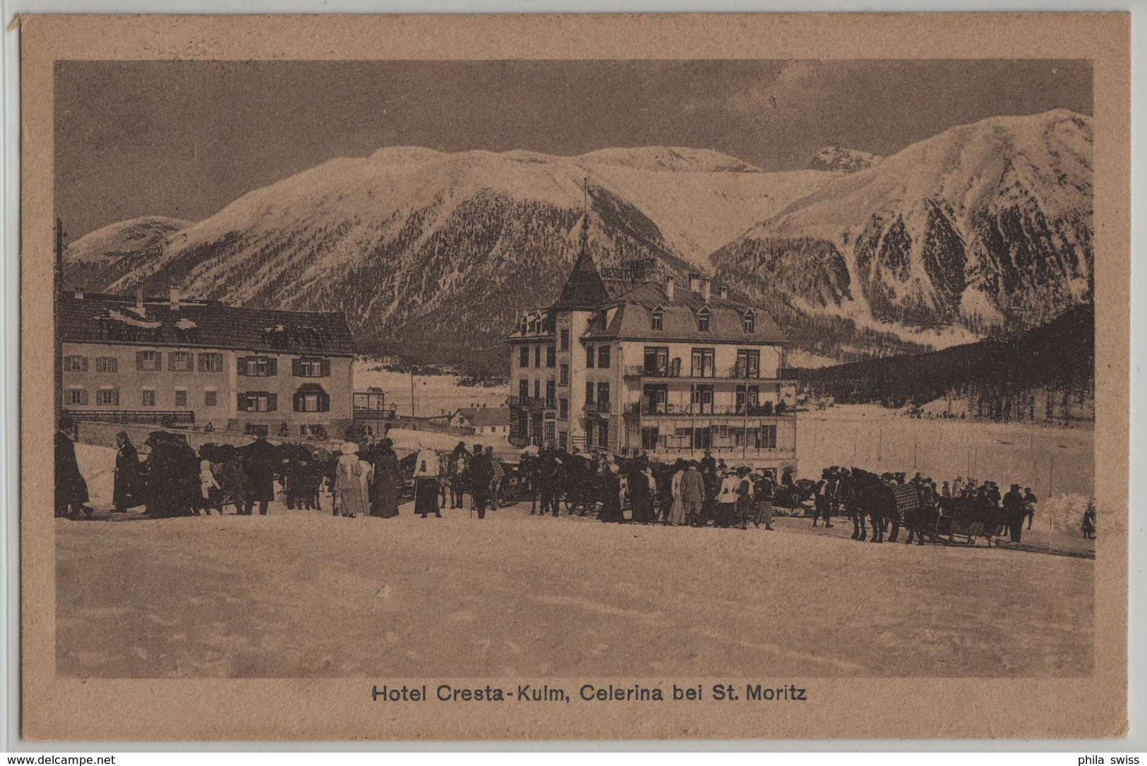 Hotel Cresta-Kulm, Celerina Bei St. Moritz - Im Winter, En Hiver, Pferdeschlitten, Animee - Celerina/Schlarigna