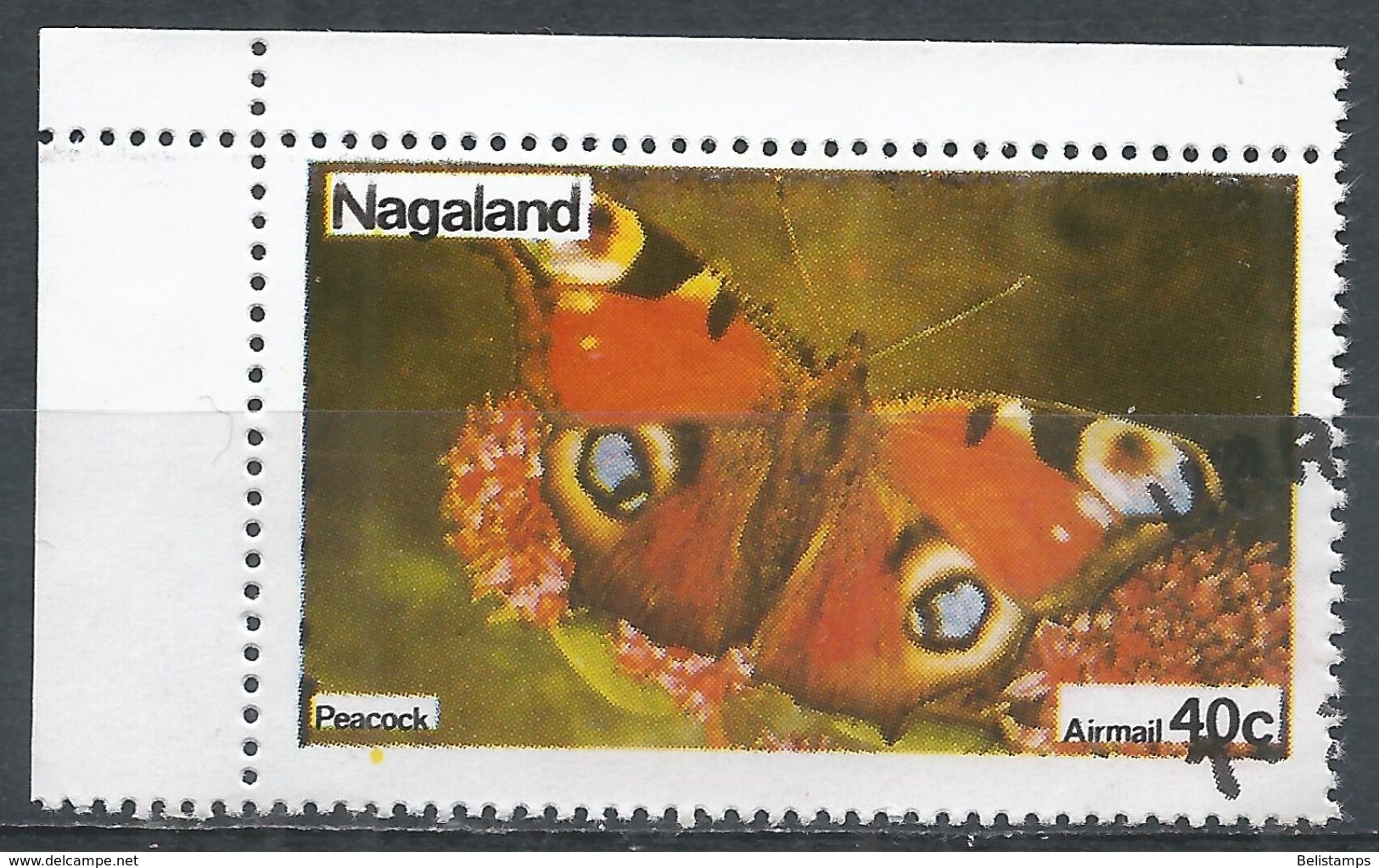 Nagaland (Inde). #B (U) Peacock, Butterfly, Papillon - Autres & Non Classés