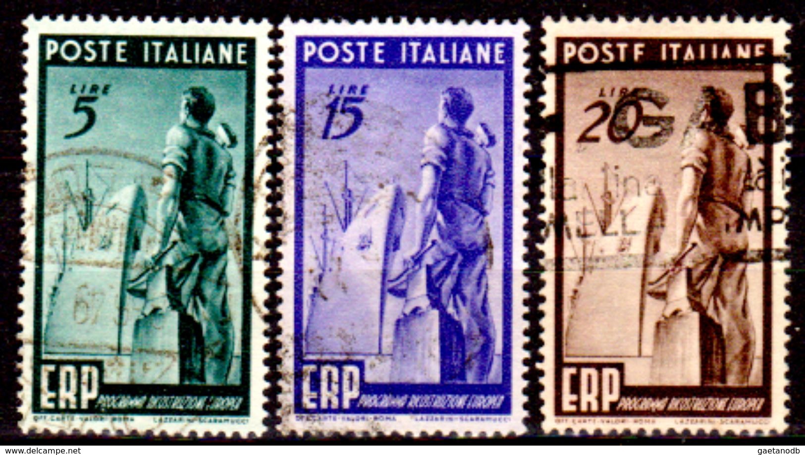 Italia-F01748 - 1949 - Sassone N. 601/603 (o) Used - Senza Difetti Occulti. - 1946-60: Oblitérés