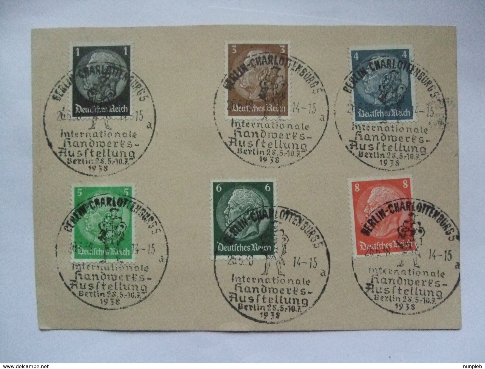 GERMANY -  1938 Card With Multi Sonderstempels - Berlin Charlottenburg Internationale Handwerts Austellung - Covers & Documents
