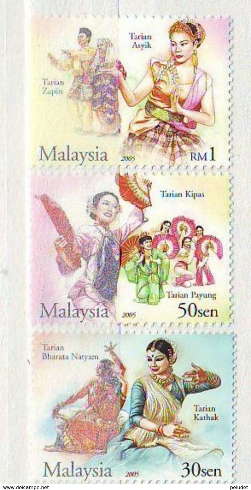 Malaysia 2005 Traditional Dances  3v Mnh - Malaysia (1964-...)