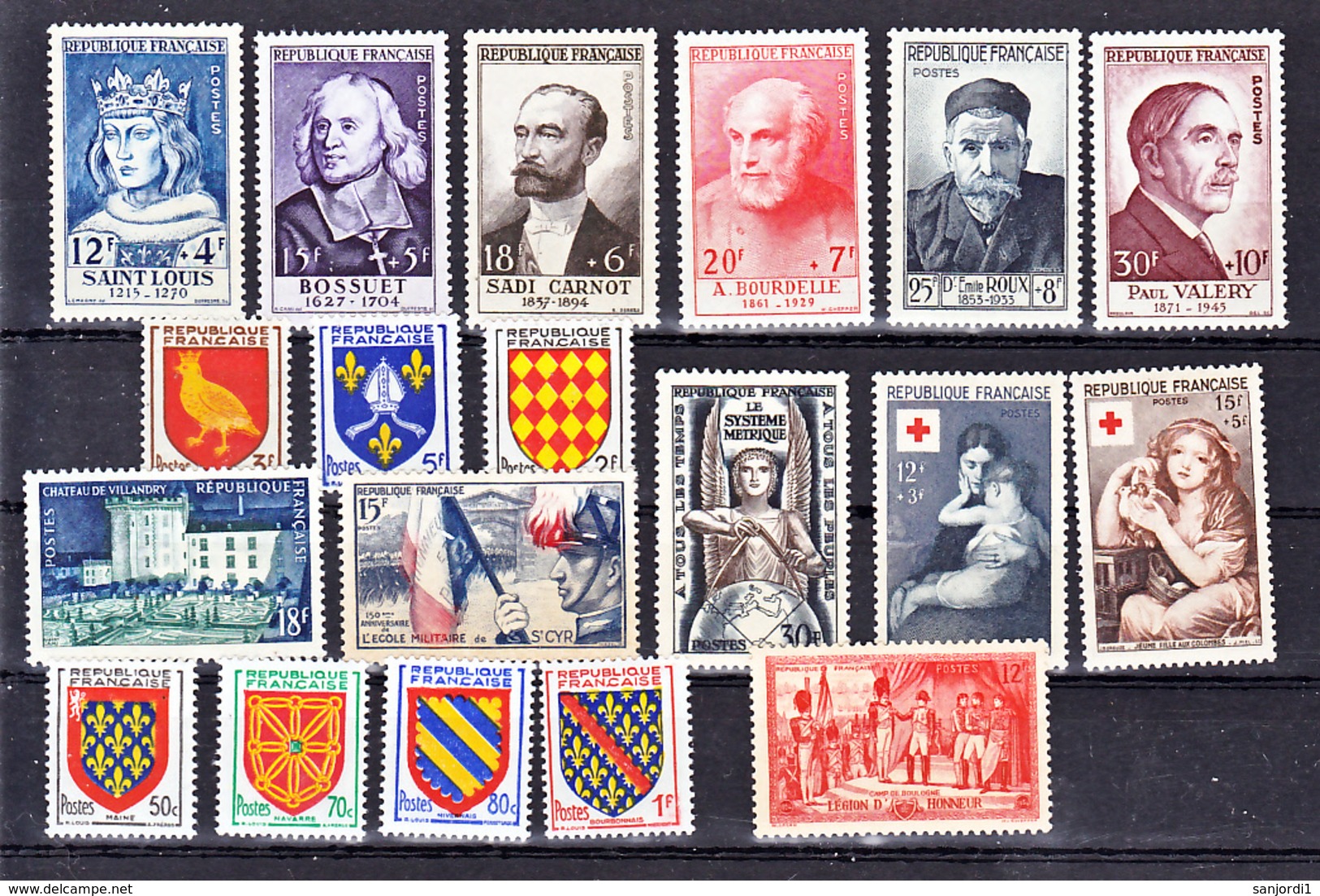 France 1954 968 1007 Poste Neuf Avec Trace De Charnière* TB MH CoN CHARNELa Cote 192 - 1950-1959