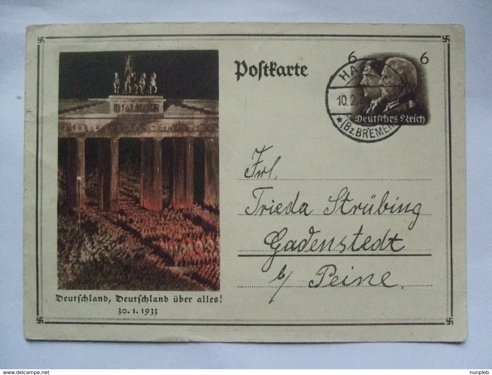 GERMANY - 1933 Postcard - Deutschland Deutschland Uber Alles - Covers & Documents