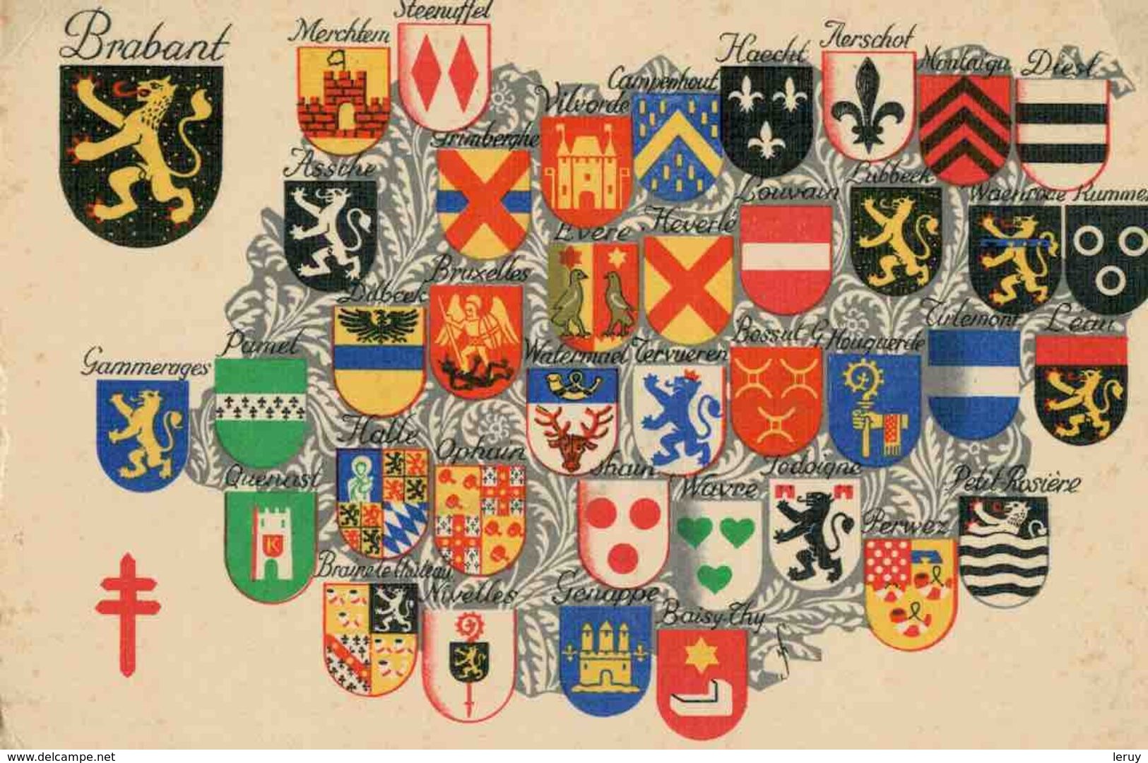 Provinces Du Brabant Flamand Et Du Brabant Wallon (Armoiries De Gammerages, Dilbeek, Quenast, Evere, Montaigu, Louvain,. - Galmaarden