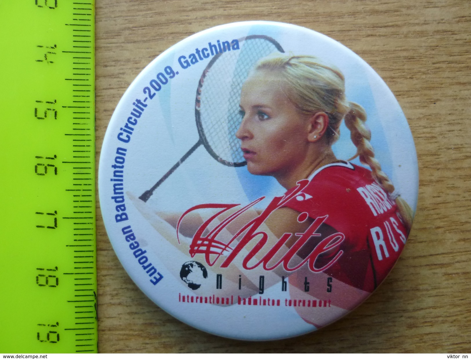 European Badminton Circuit-2009 Gatchina Russia - Button Pin - Badminton