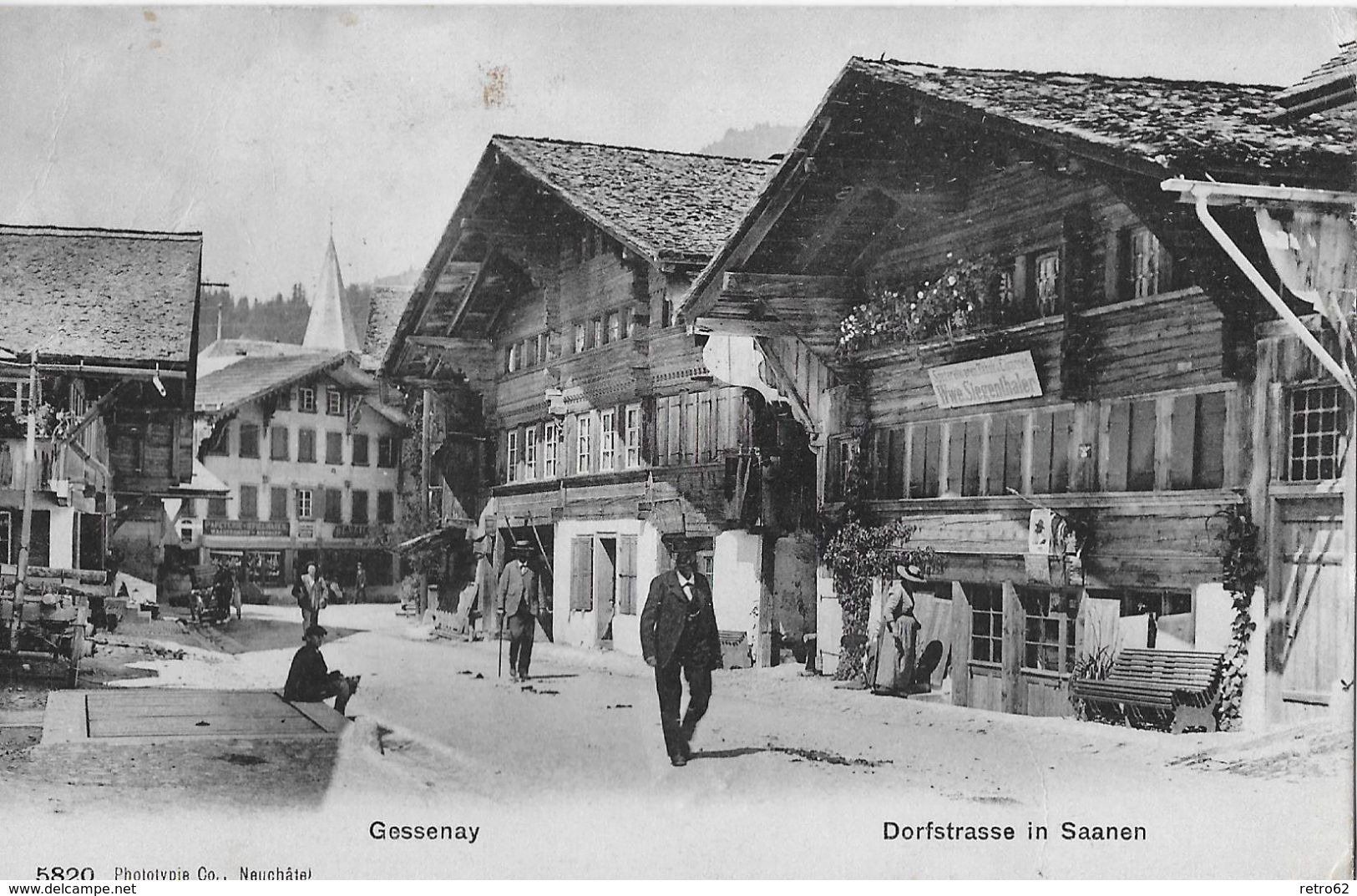 SAANEN / GESSENAY → Belebte Dorfstrasse Anno 1906  ►RRR◄ - Gessenay