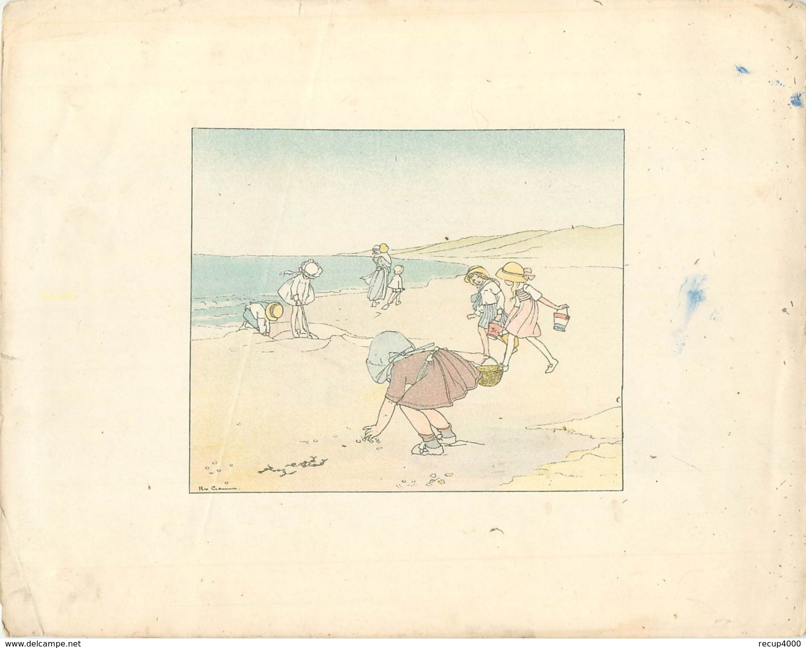 PARTITION Chanson Enfantine Sur La Plage Belle Illustration  2 Scans - Partituren