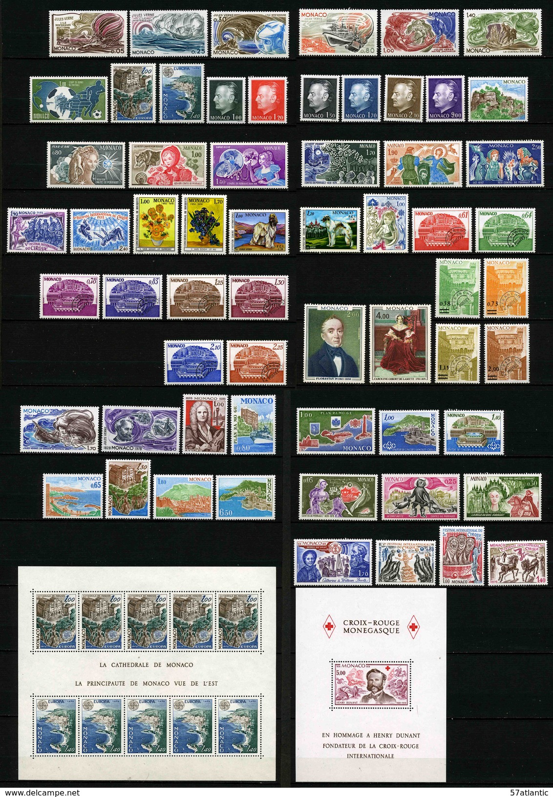 MONACO - ANNEE COMPLETE 1978 - YT 1125 à 1173 + PREO 50 à 61 + BF 14 Et 15 ** -  61 TIMBRES NEUFS ** + 2 BLOCS NEUFS ** - Full Years