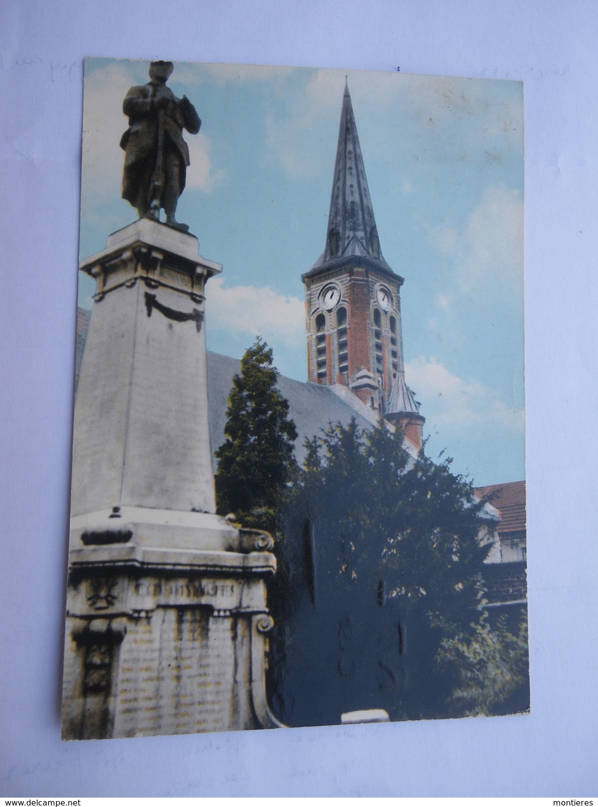 CPSM 59 - HASPRES L'EGLISE ET LE MONUMENT AUX MORTS - Valenciennes