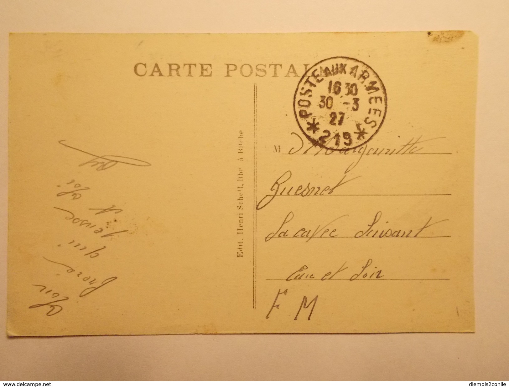 Marcophilie  Cachet Lettre Obliteration - Militaire Postes Aux Armées 219 - 1927 -  (1632) - Cachets Militaires A Partir De 1900 (hors Guerres)